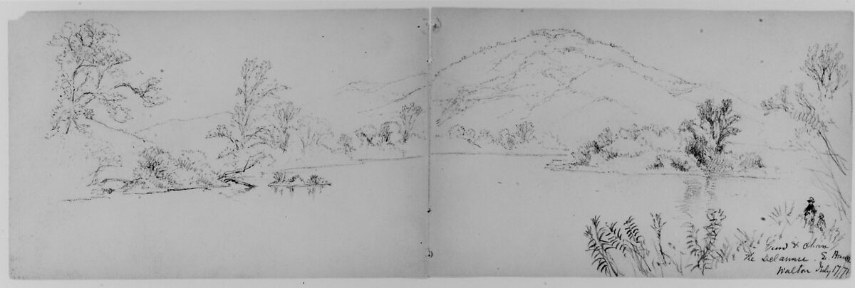 The Delaware, East Branch, Walton, 1871 (from Sketchbook), Daniel Huntington (American, New York 1816–1906 New York), Graphite on paper, American 