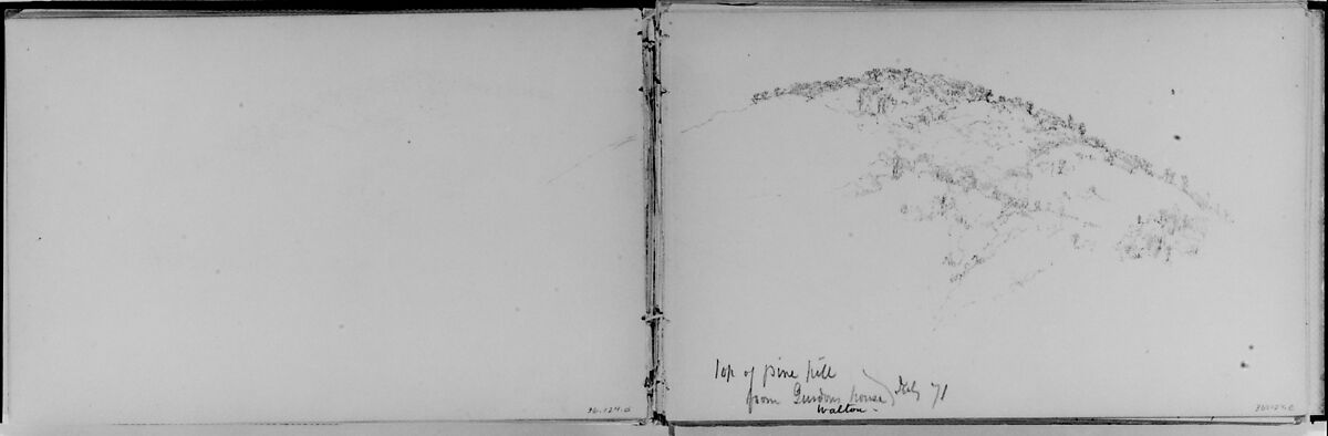 Top of Pine Hill, Walton, 1871 (from Sketchbook), Daniel Huntington (American, New York 1816–1906 New York), Graphite on paper, American 