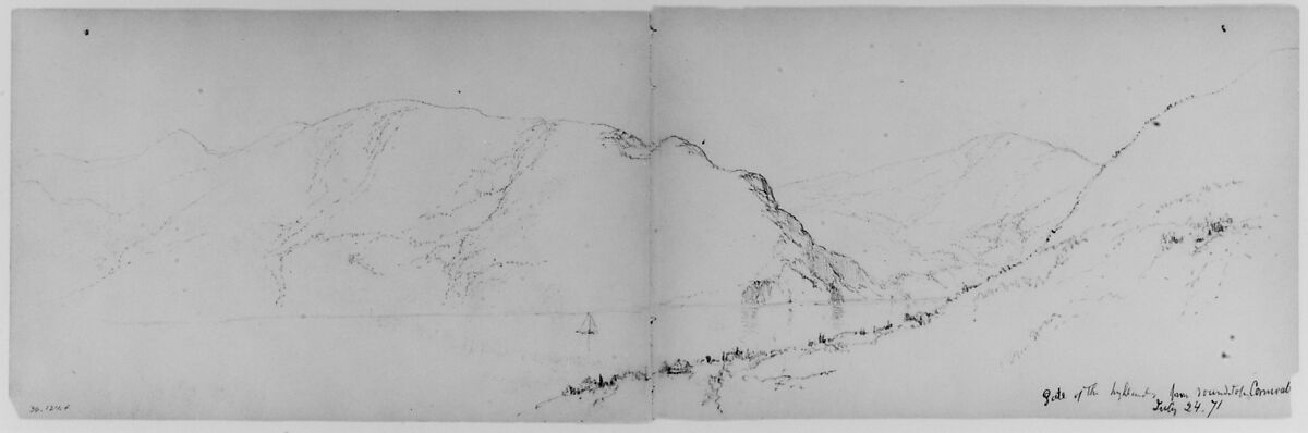 Gate of the Highlands, Cornwall, 1871 (from Sketchbook), Daniel Huntington (American, New York 1816–1906 New York), Graphite on paper, American 