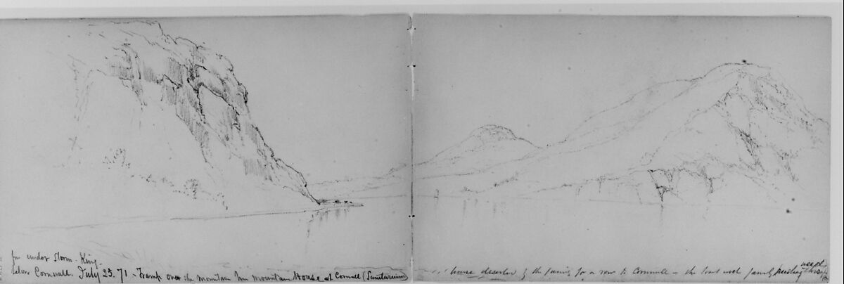 Under Storm King, Cornwall, 1871 (from Sketchbook), Daniel Huntington (American, New York 1816–1906 New York), Graphite on paper, American 