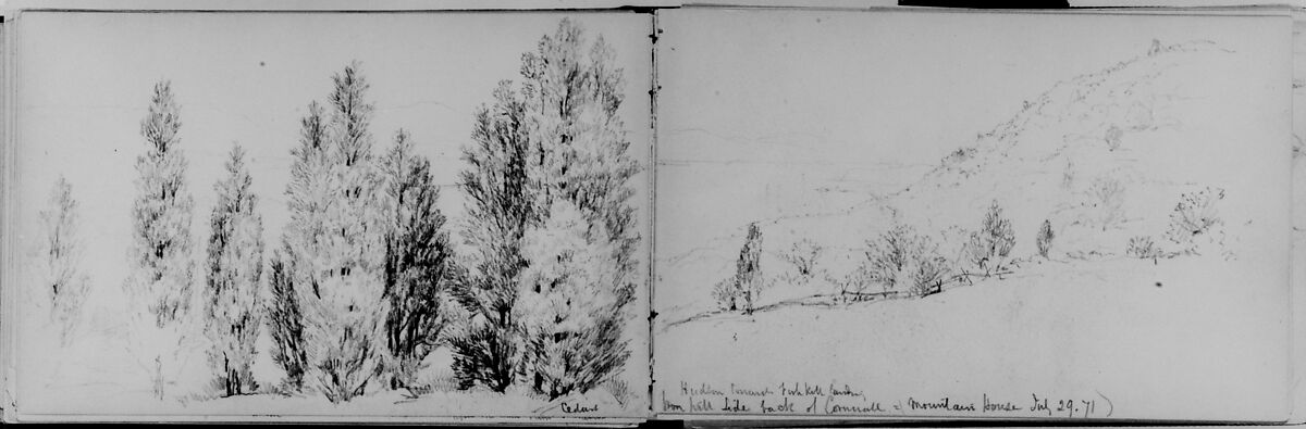 Hudson Towards Fishkill Landing, 1871 (from Sketchbook), Daniel Huntington (American, New York 1816–1906 New York), Graphite on paper, American 