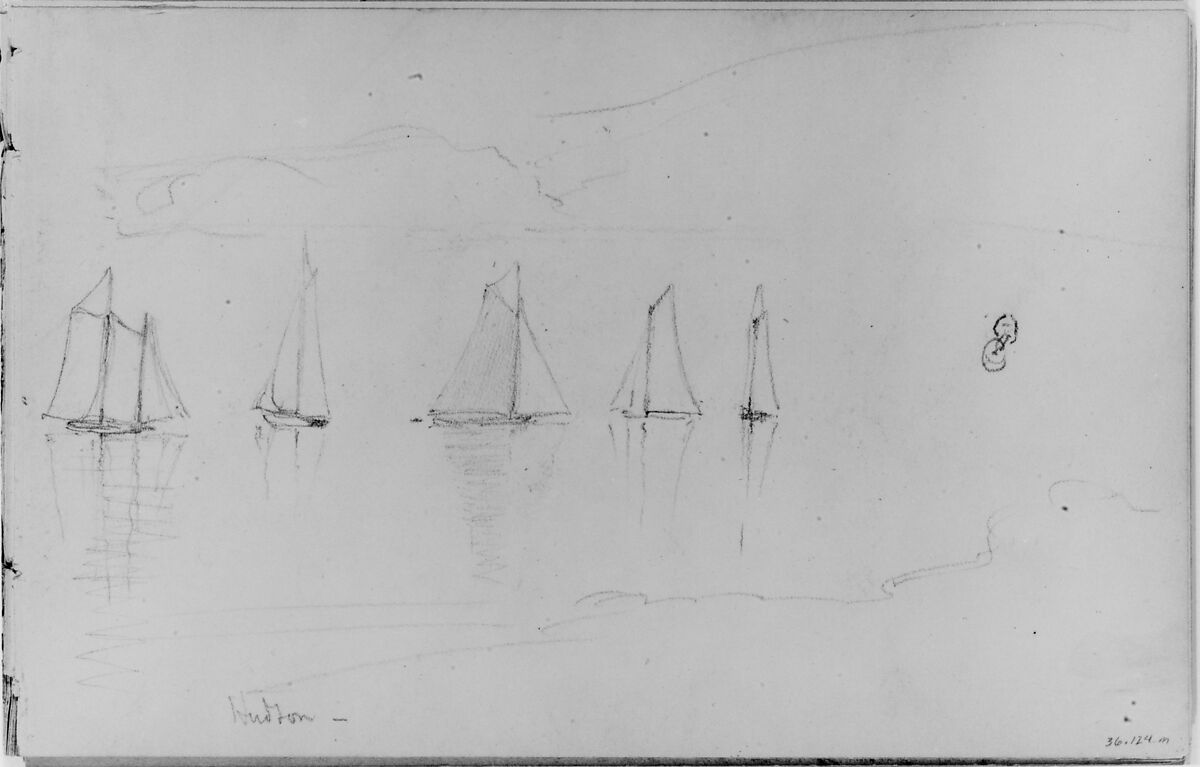 Hudson (from Sketchbook), Daniel Huntington (American, New York 1816–1906 New York), Graphite on paper, American 