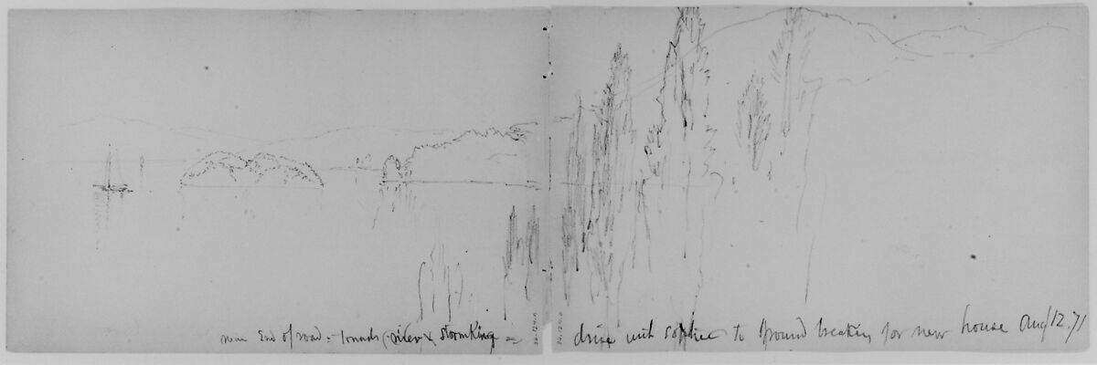 Storm King, 1871 (from Sketchbook), Daniel Huntington (American, New York 1816–1906 New York), Graphite on paper, American 