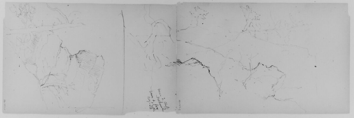 Mohonk (from Sketchbook), Daniel Huntington (American, New York 1816–1906 New York), Graphite on paper, American 