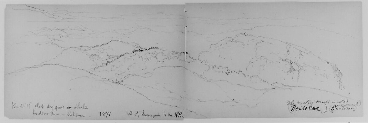 Shawangunk Mt., Catskills, 1871 (from Sketchbook), Daniel Huntington (American, New York 1816–1906 New York), Graphite on paper, American 