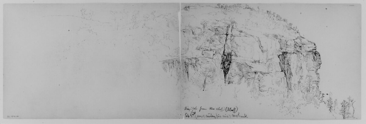 Pine Cliff, Mohonk, 1871 (from Sketchbook), Daniel Huntington (American, New York 1816–1906 New York), Graphite on paper, American 