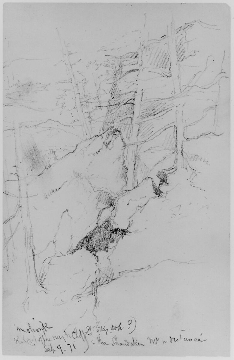 Mohonk, 1871 (from Sketchbook), Daniel Huntington (American, New York 1816–1906 New York), Graphite on paper, American 