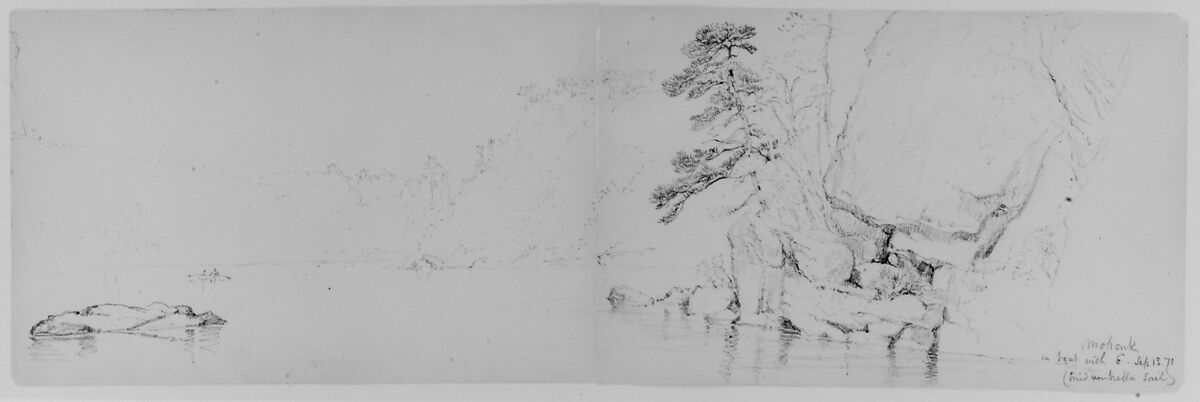 Mohonk, 1871 (from Sketchbook), Daniel Huntington (American, New York 1816–1906 New York), Graphite on paper, American 