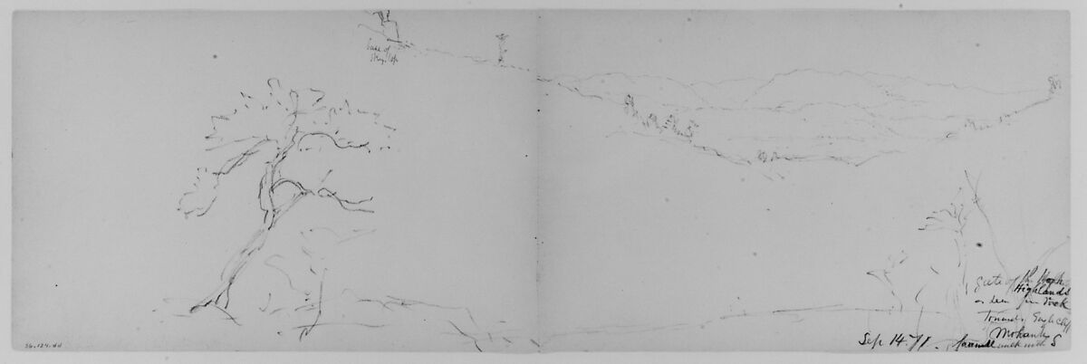 Gate of the Highlands, Mohonk, 1871 (from Sketchbook), Daniel Huntington (American, New York 1816–1906 New York), Graphite on paper, American 