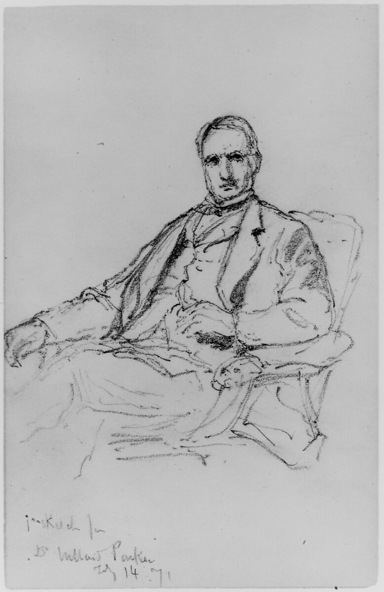 Portrait of Willard Parker, 1871 (from Sketchbook), Daniel Huntington (American, New York 1816–1906 New York), Graphite on paper, American 