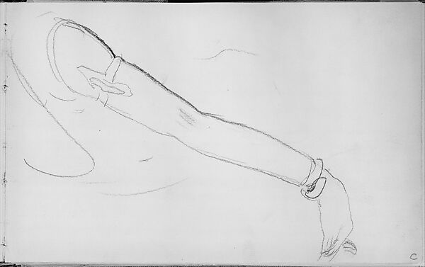 Arm of a Javanese Dancer (from Sketchbook of Javanese Dancers), John Singer Sargent (American, Florence 1856–1925 London), Graphite on off-white wove paper, American