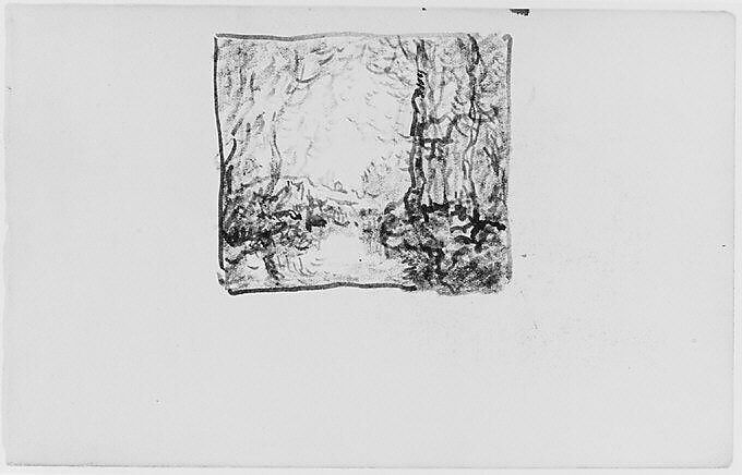 Clearing in the Woods (from Sketchbook), Henry Ward Ranger (American, Syracuse, New York 1858–1916 New York), Graphite, ink, on paper, American 