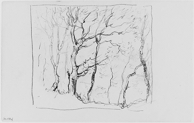 Trees (from Sketchbook), Henry Ward Ranger (American, Syracuse, New York 1858–1916 New York), Graphite, ink, on paper, American 