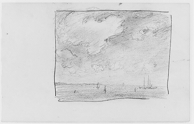 View of (Long Island?) Sound (from Sketchbook), Henry Ward Ranger (American, Syracuse, New York 1858–1916 New York), Graphite, ink, on paper, American 