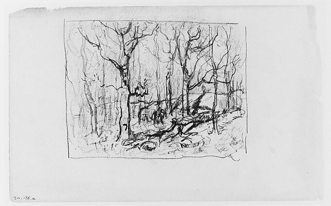 Study of Forrest (from Sketchbook), Henry Ward Ranger (American, Syracuse, New York 1858–1916 New York), Graphite, ink, on paper, American 
