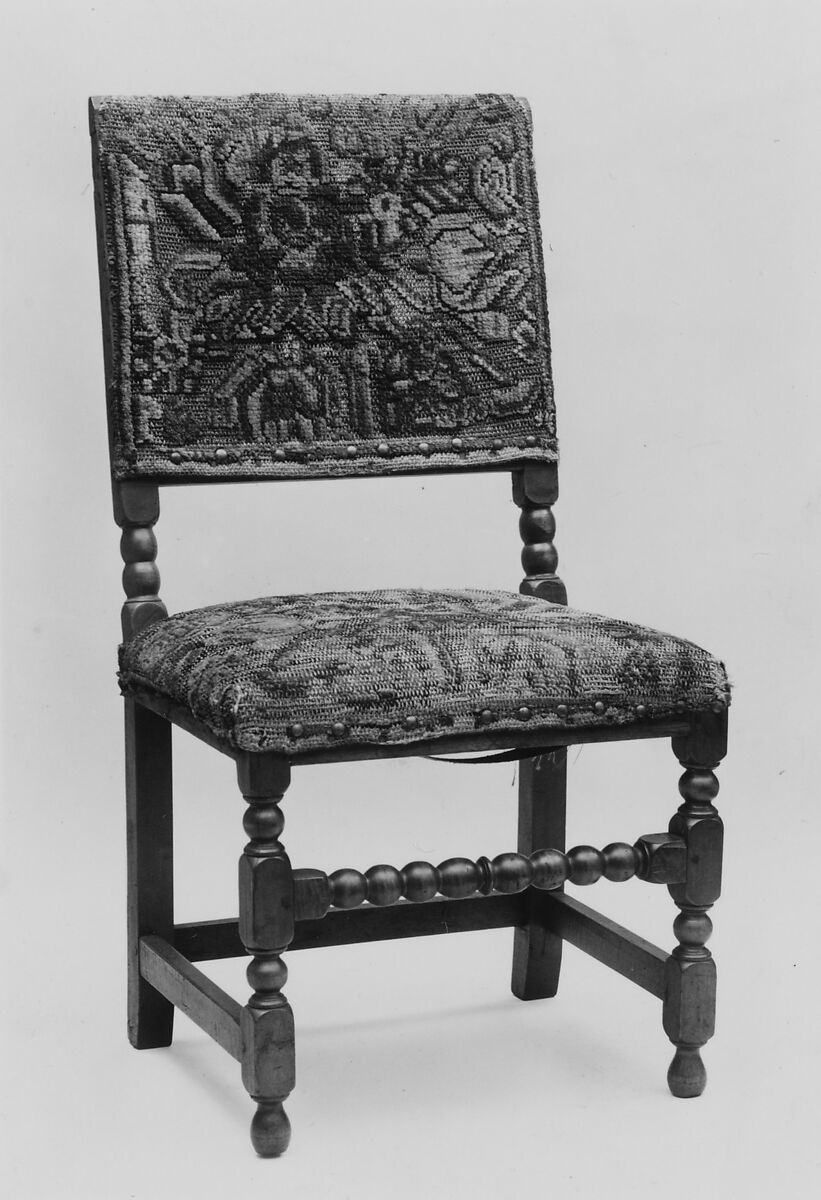 Turkey-work chair, Maple, oak, American