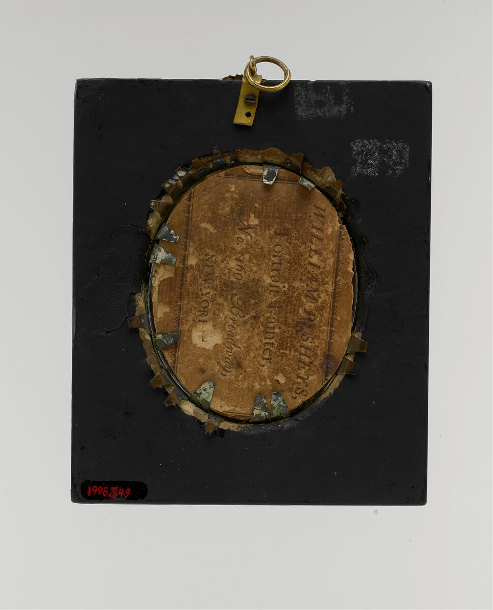 Portrait of a Lady, William P. Sheys (active 1813–21), Watercolor on ivory, American