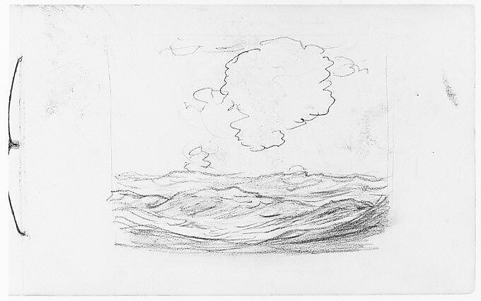 Clouds over Water (Long Island Sound?) (from Sketchbook), Henry Ward Ranger (American, Syracuse, New York 1858–1916 New York), Graphite, ink, on paper, American 
