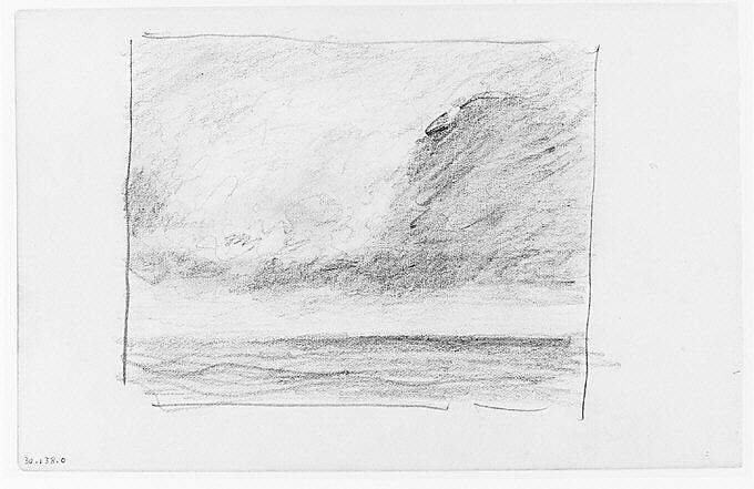 Storm Clouds over Water (Long Island Sound?) (from Sketchbook), Henry Ward Ranger (American, Syracuse, New York 1858–1916 New York), Graphite, ink, on paper, American 