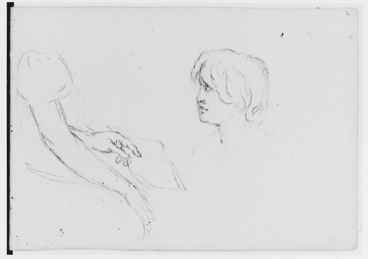 Figure Study (from Sketchbook), Asher Brown Durand (American, Jefferson, New Jersey 1796–1886 Maplewood, New Jersey), Graphite on paper, American 
