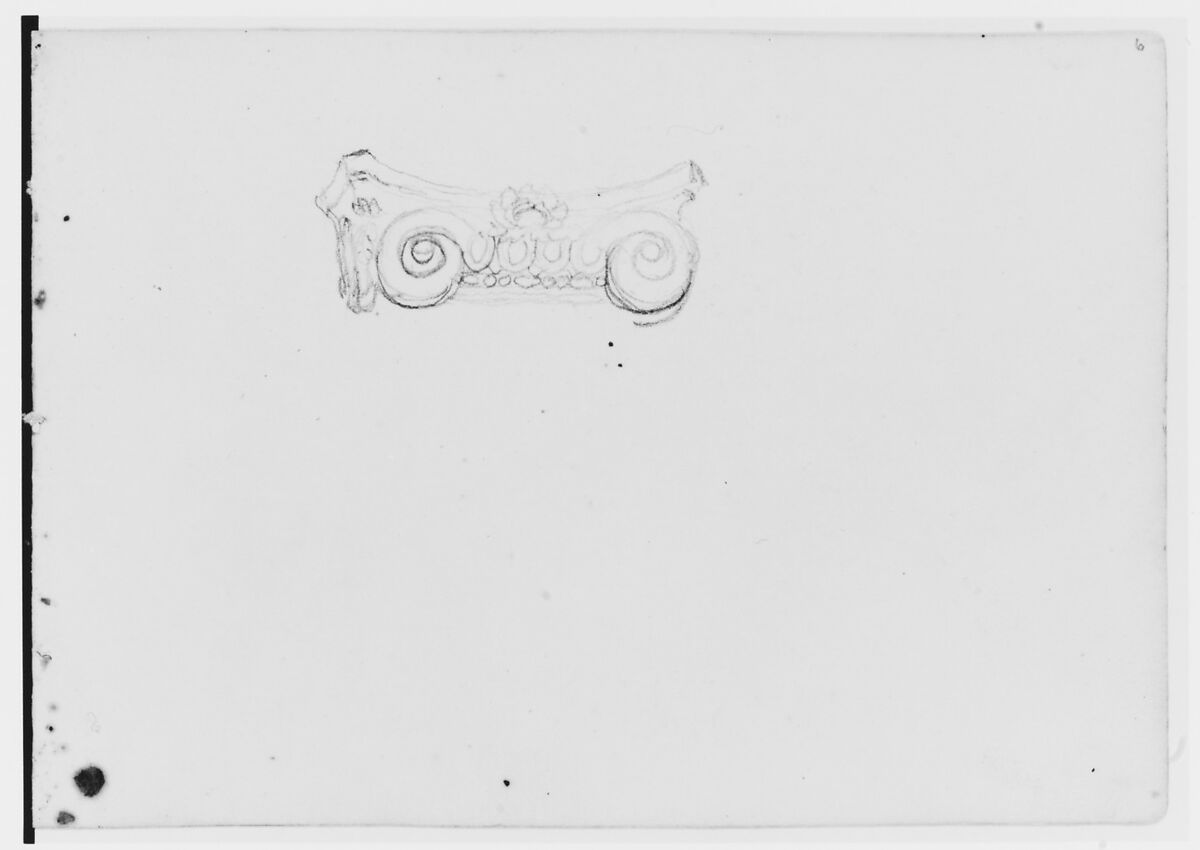 Cornice (from Sketchbook), Asher Brown Durand (American, Jefferson, New Jersey 1796–1886 Maplewood, New Jersey), Graphite on paper, American 