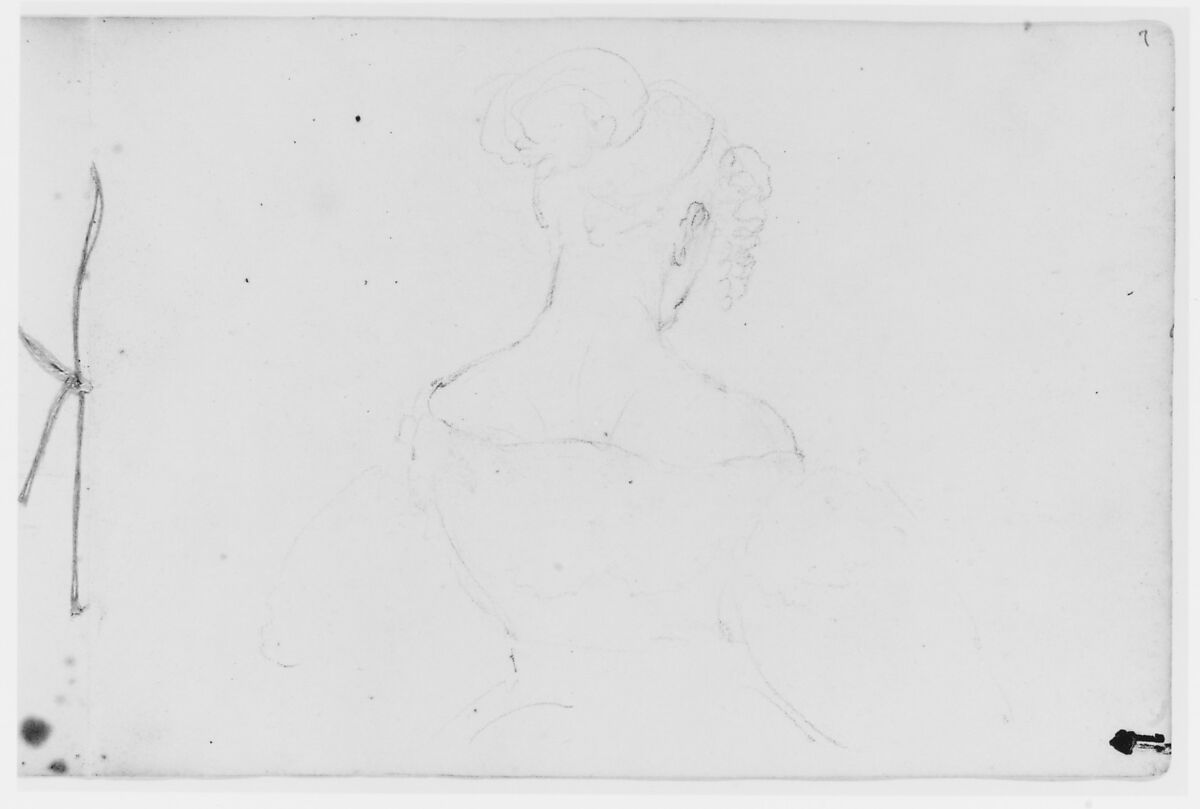 Back of a Woman (from Sketchbook), Asher Brown Durand (American, Jefferson, New Jersey 1796–1886 Maplewood, New Jersey), Graphite on paper, American 