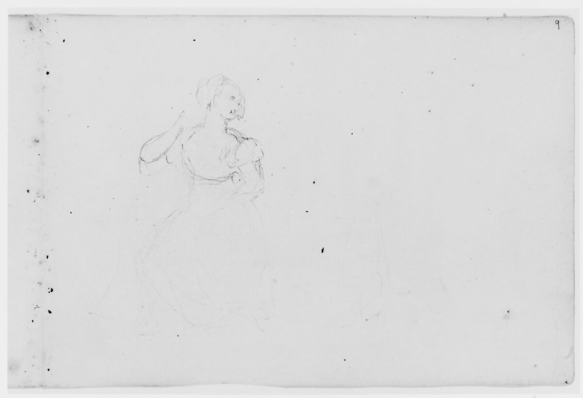 Seated Female Figure (from Sketchbook), Asher Brown Durand (American, Jefferson, New Jersey 1796–1886 Maplewood, New Jersey), Graphite on paper, American 