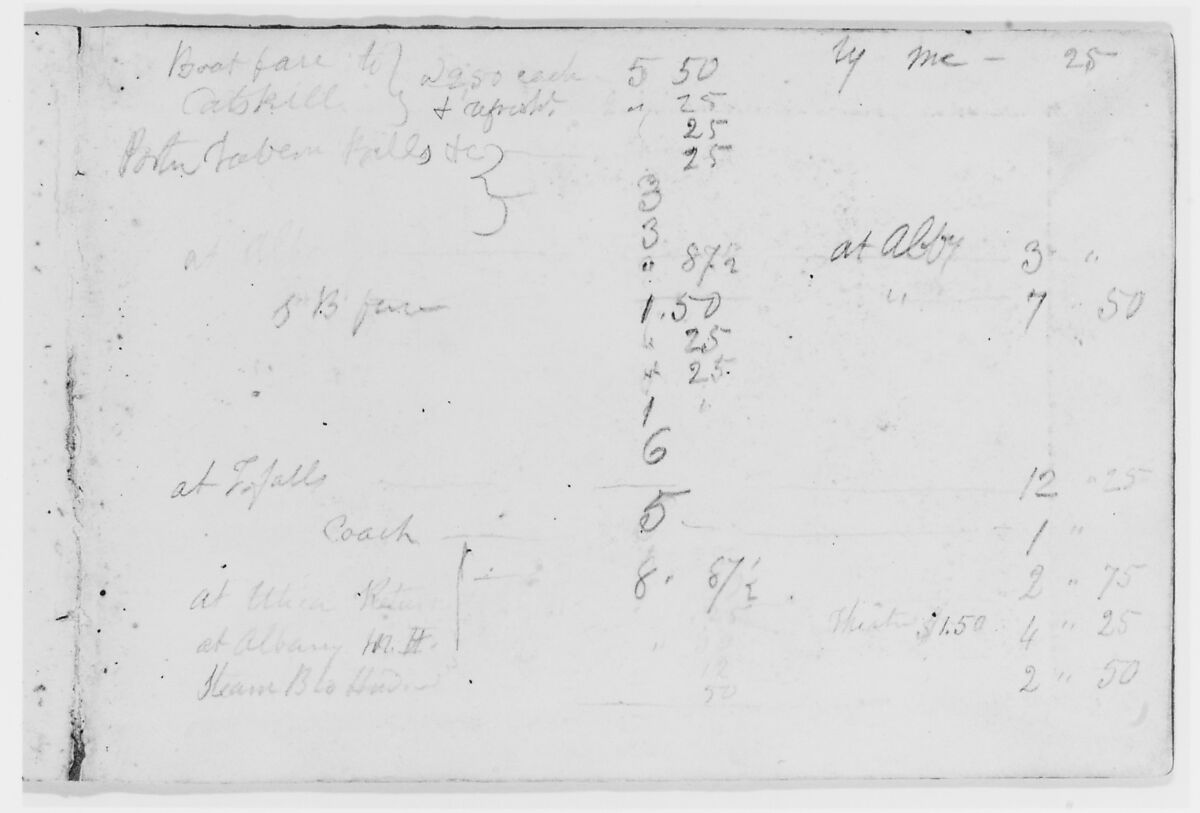 Accounts (from Sketchbook), Asher Brown Durand (American, Jefferson, New Jersey 1796–1886 Maplewood, New Jersey), Graphite on paper, American 