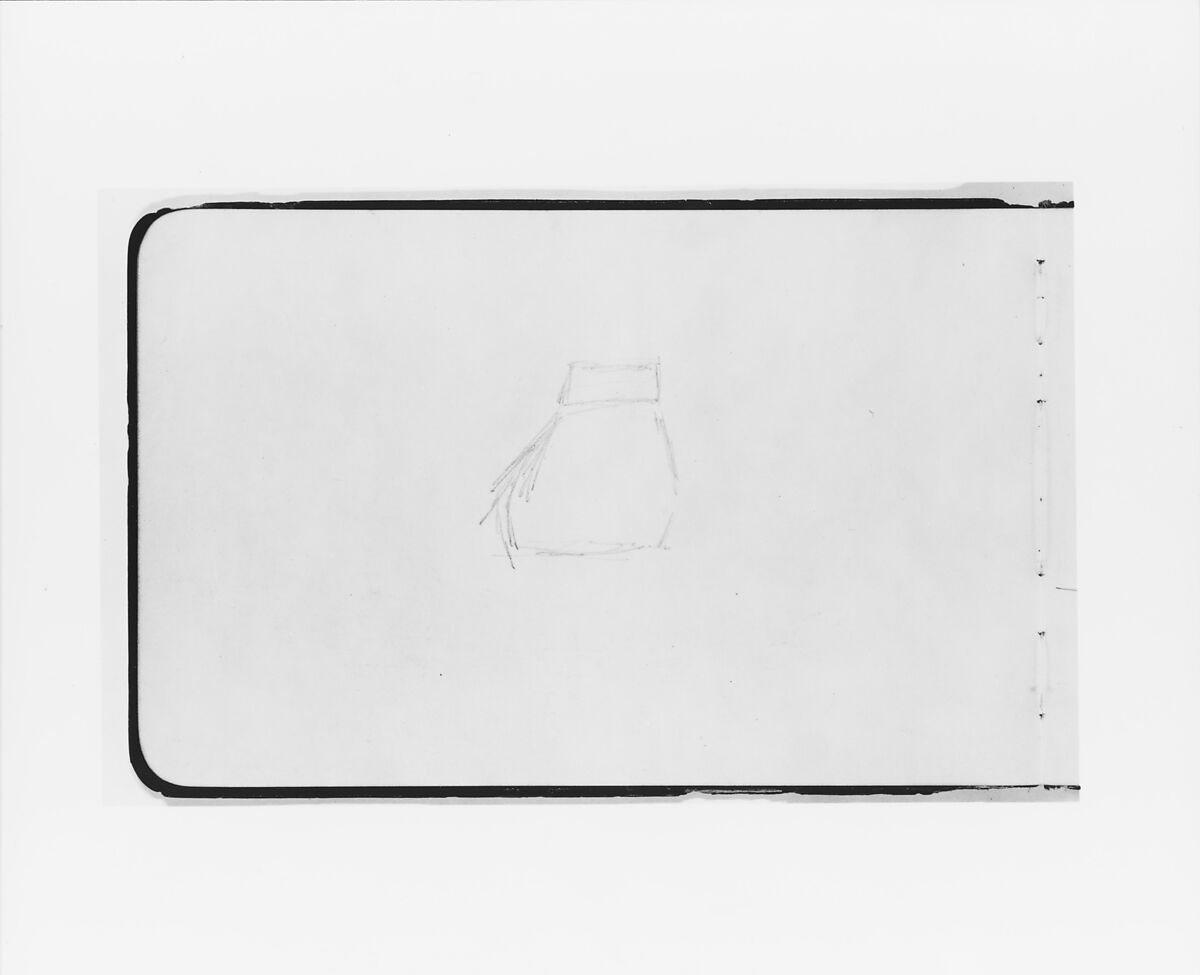 Outline Sketch of a Ship's Stern (from Sketchbook), Albert Bierstadt (American, Solingen 1830–1902 New York), Graphite on wove paper with gilt edges, bound in a leather
 cover, American 