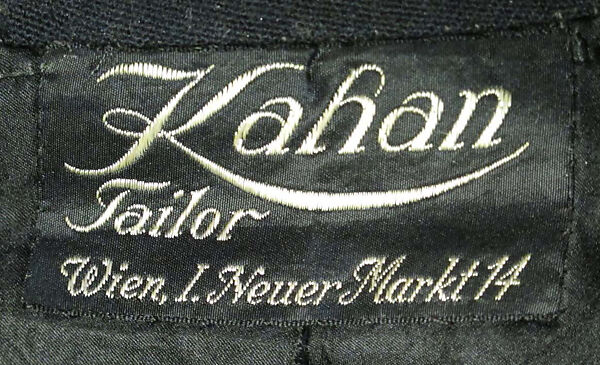 Tuxedo, wool, silk, rayon, Austrian