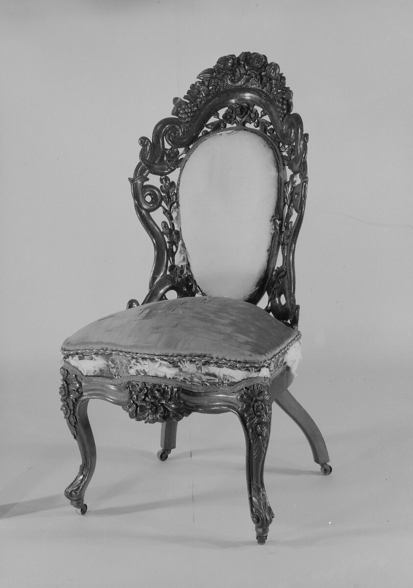 Side Chair, Attributed to John Henry Belter (American, born Germany 1804-1863 New York), Rosewood, ash, American