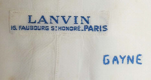 Dress shirt, House of Lanvin (French, founded 1889), cotton, French