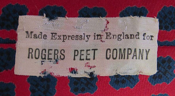 Necktie, Rogers, Peet &amp; Company (American, founded 1874), silk, American