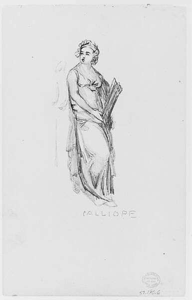 Calliope (from Sketchbook), Thomas Moran (American (born England), Bolton, Lancashire 1837–1926 Santa Barbara, California), Graphite on paper, American 