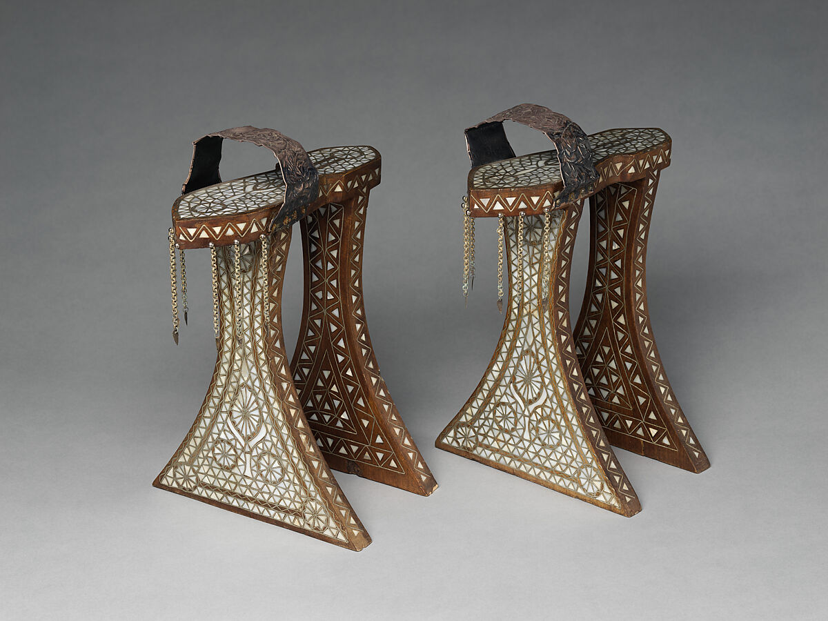 Hammam Shoes, Wood, mother-of-pearl, silver 