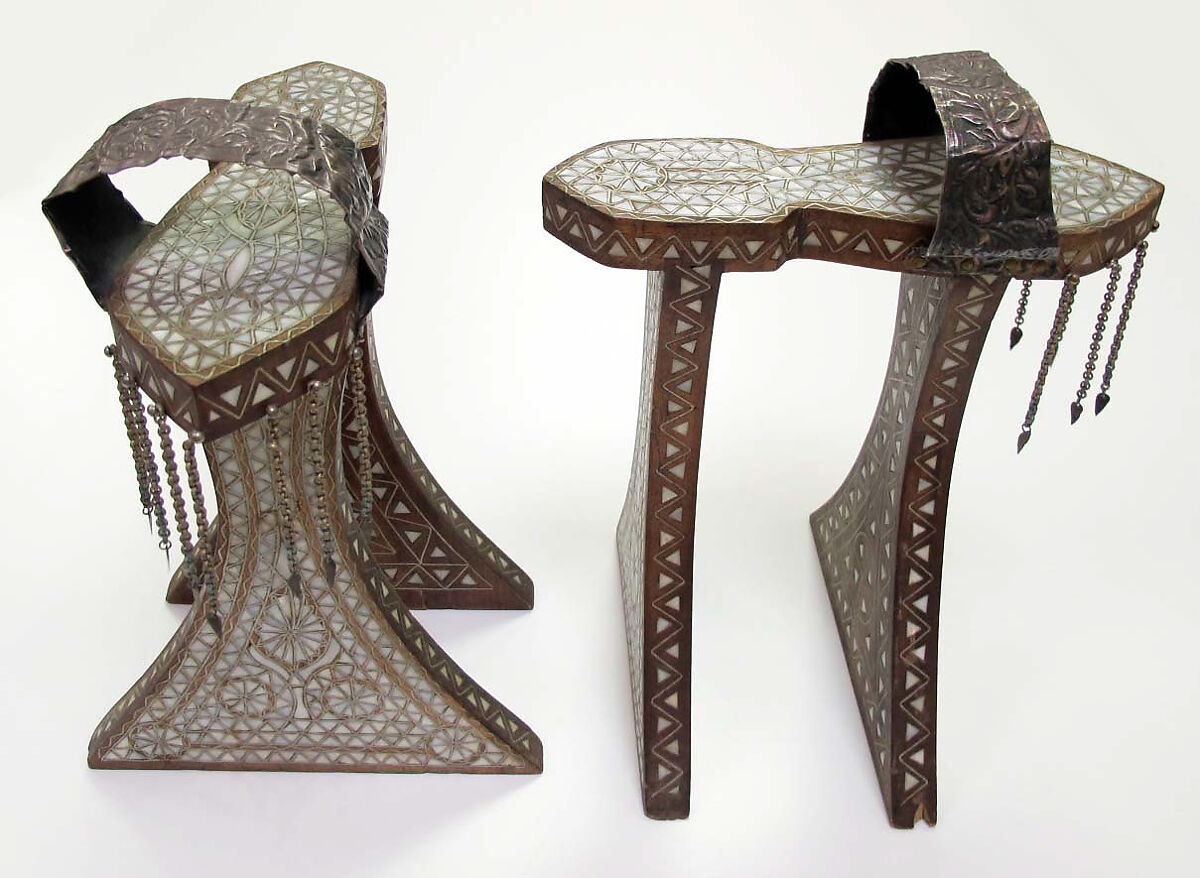 Hammam Shoes, Wood, mother-of-pearl, silver 
