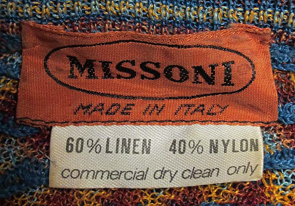 Dress, Missoni (Italian, founded 1953), linen, synthetic, Italian