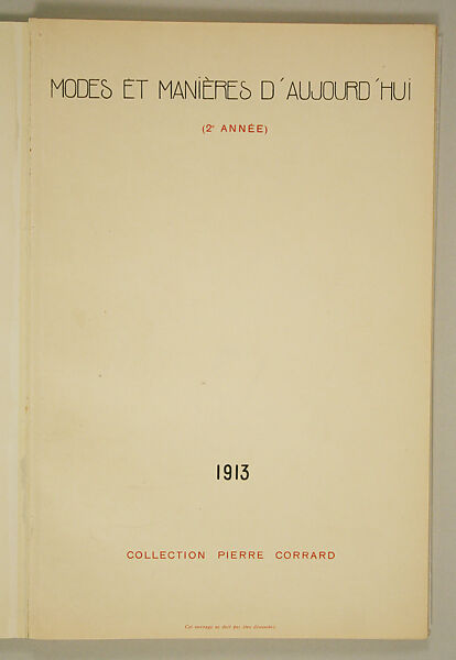 Modes et Manières d'Aujourd'hui, Pierre Corrard, paper, French