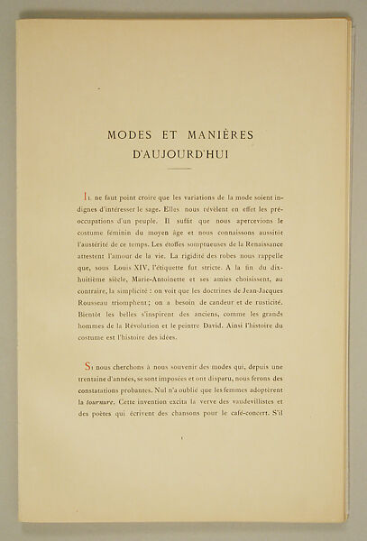 Modes et Manières d'Aujourd'hui, Pierre Corrard, paper, French