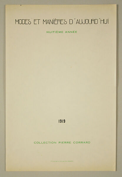 Modes et Manières d'Aujourd'hui, Pierre Corrard, paper, French