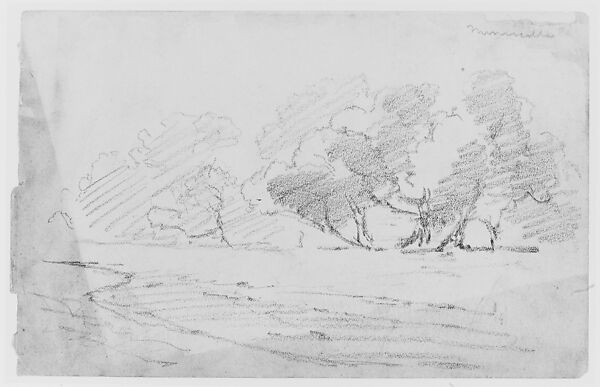 Landscape (M-?) (from Sketchbook), Thomas Moran (American (born England), Bolton, Lancashire 1837–1926 Santa Barbara, California), Graphite on paper, American 