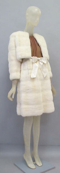 Ensemble, House of Balenciaga (French, founded 1937), mink, silk, French
