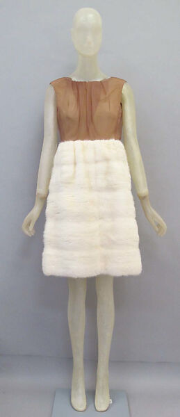 Ensemble, House of Balenciaga (French, founded 1937), mink, silk, French