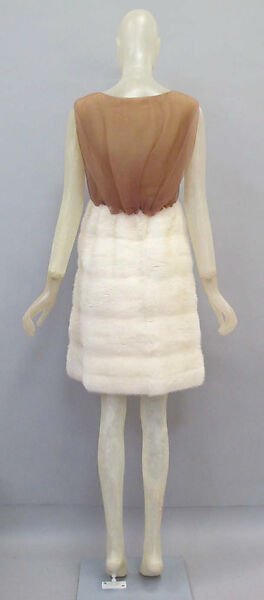 Ensemble, House of Balenciaga (French, founded 1937), mink, silk, French