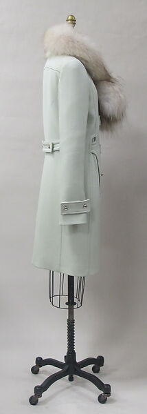 Ensemble, House of Balenciaga (French, founded 1937), wool, synthetic, fur, metal, French