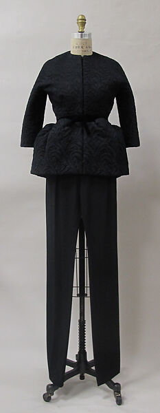 Ensemble, House of Balenciaga (French, founded 1937), silk, metal, French 