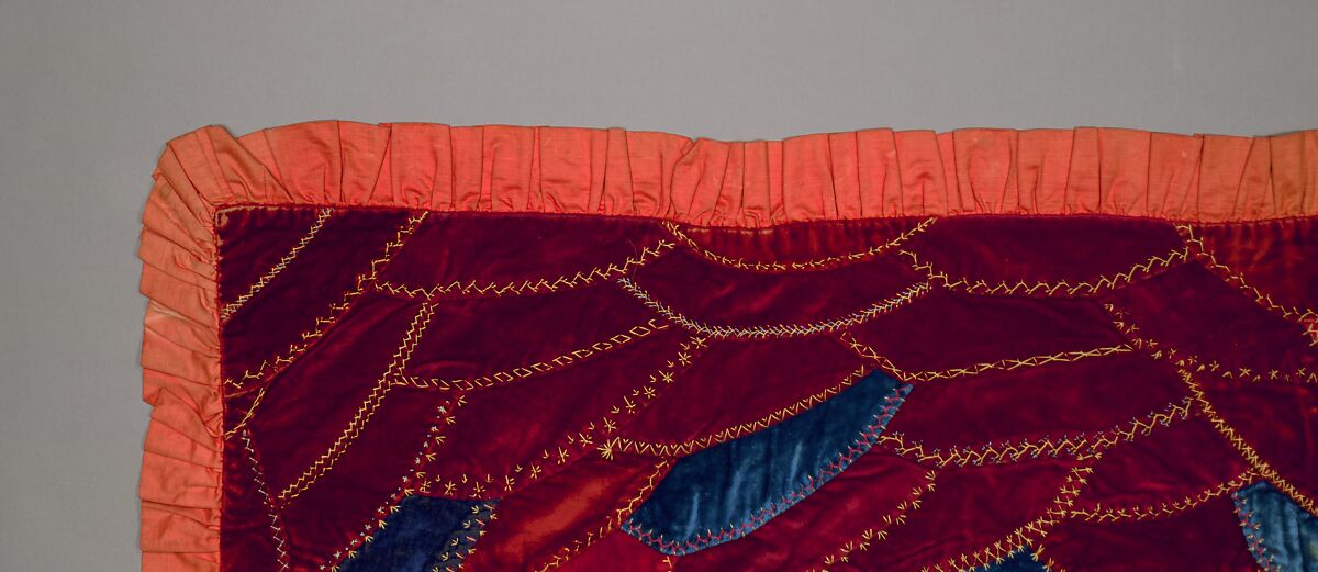 Tablecover: "Crazy", Silk and Cotton, American