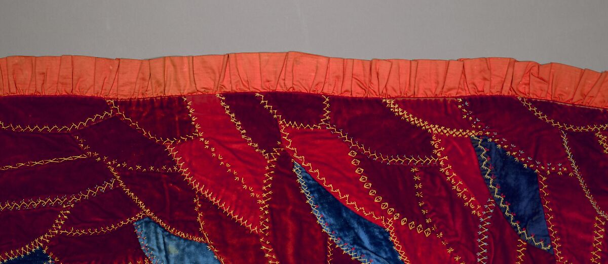 Tablecover: "Crazy", Silk and Cotton, American
