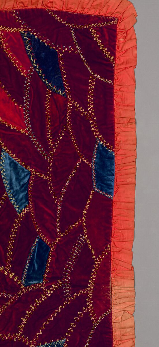 Tablecover: "Crazy", Silk and Cotton, American