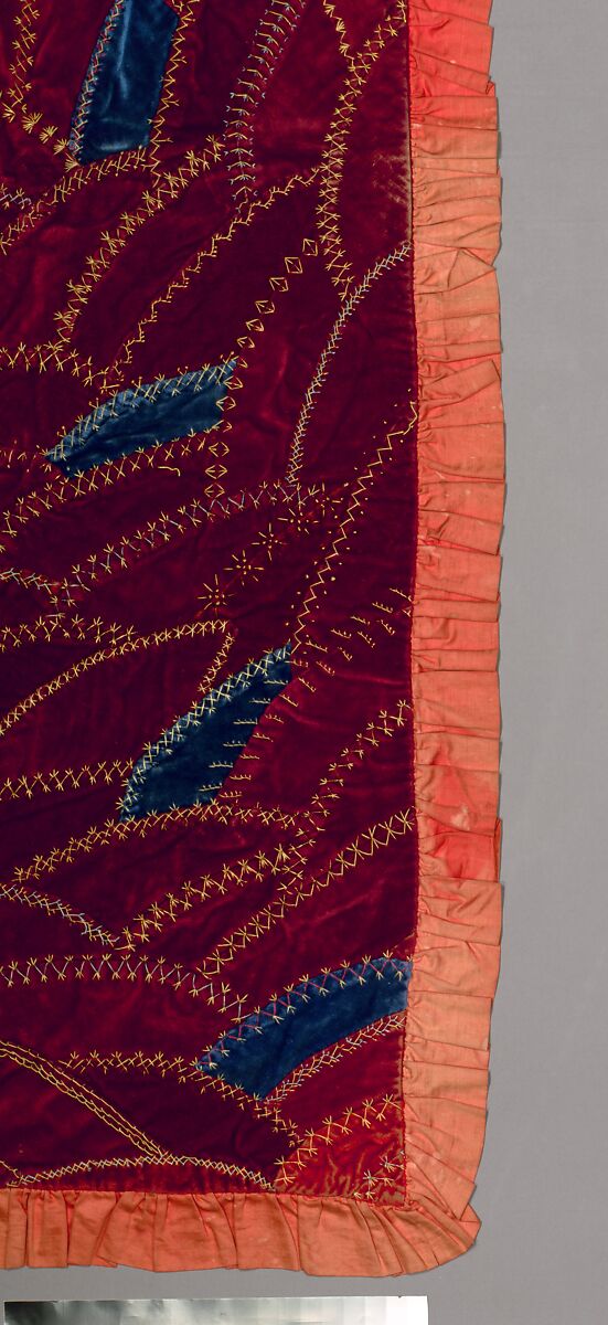 Tablecover: "Crazy", Silk and Cotton, American